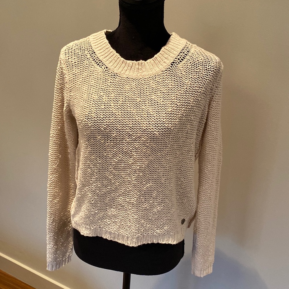 Tna cream knit crew neck sweater size S